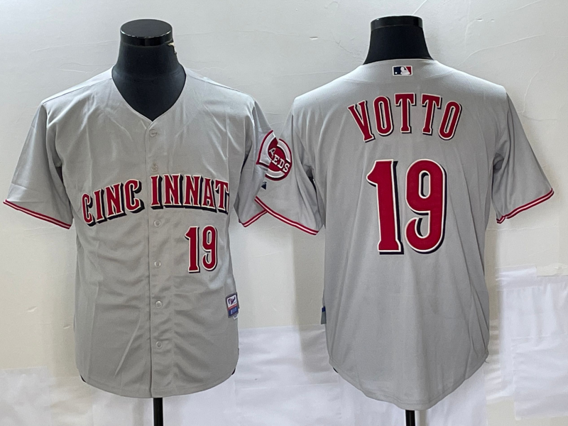 Men's Cincinnati Reds Joey Votto #19 Gray Limited Jersey